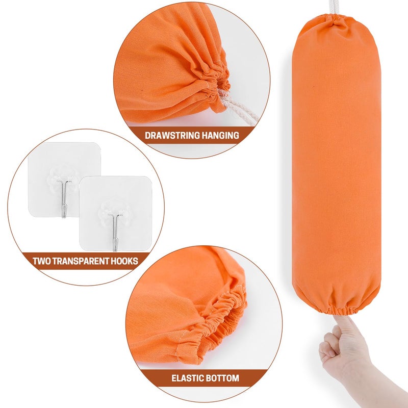 SWISSELITE 2Pcs Plastic Bag Holder, Reusable Plastic Bag Organizer Wall Mount, Large Grocery Bag Storage Dispenser, 22x9 IN - Image 3